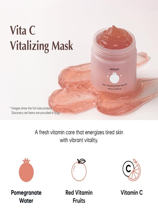 MIDHA RICE WASHOFF MASK DISCOVERY SET, 1.76oz x 3/50g, Dull Skin Care, Hydrating and Soothing, Pore Refining Treatment, Vitamin C face mask, Skincare for Travel, Mini Skincare Kit, 3-in-1 Set - Image 5